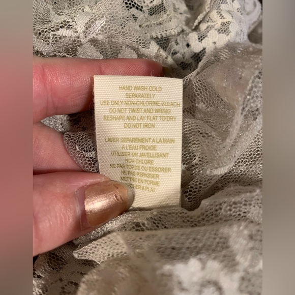 Vintage Free People sheer lace double zip ruffle shirt blouse top women’s Small - Picture 9 of 10